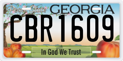 GA license plate CBR1609