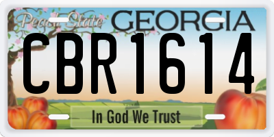 GA license plate CBR1614