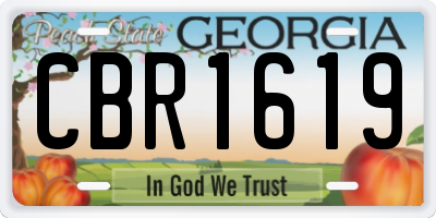 GA license plate CBR1619