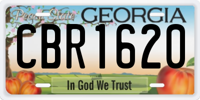 GA license plate CBR1620