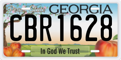 GA license plate CBR1628