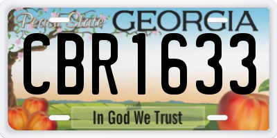 GA license plate CBR1633
