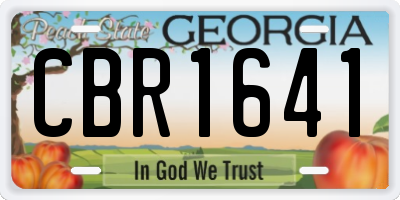 GA license plate CBR1641