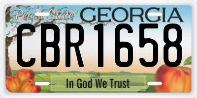 GA license plate CBR1658