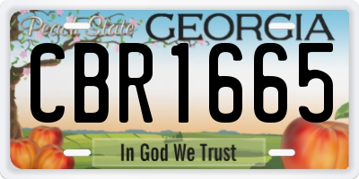 GA license plate CBR1665