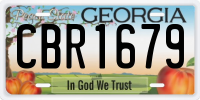 GA license plate CBR1679