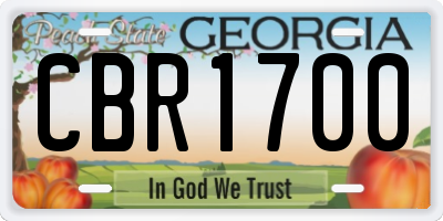 GA license plate CBR1700