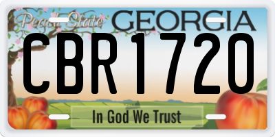GA license plate CBR1720