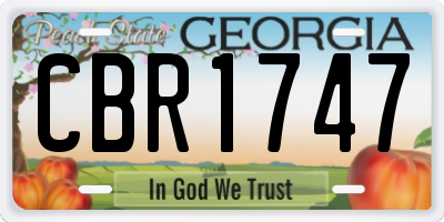 GA license plate CBR1747