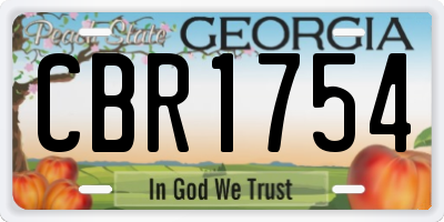 GA license plate CBR1754