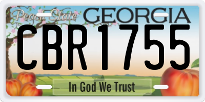 GA license plate CBR1755