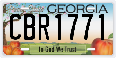 GA license plate CBR1771