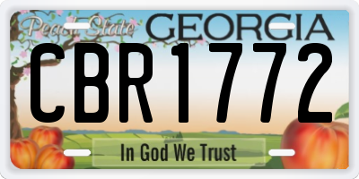 GA license plate CBR1772
