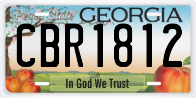 GA license plate CBR1812
