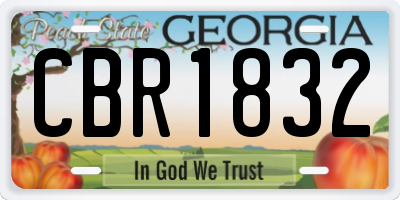 GA license plate CBR1832