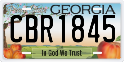 GA license plate CBR1845