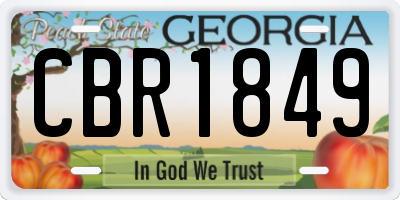 GA license plate CBR1849