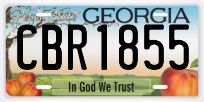 GA license plate CBR1855