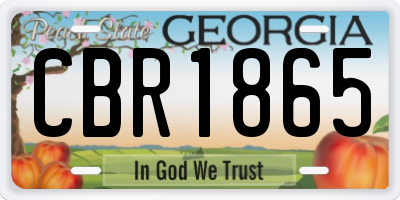 GA license plate CBR1865