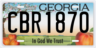 GA license plate CBR1870