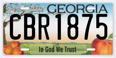 GA license plate CBR1875