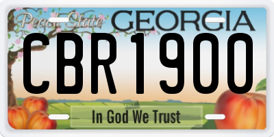 GA license plate CBR1900