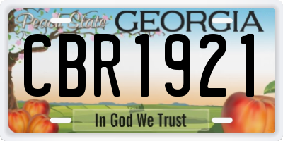 GA license plate CBR1921