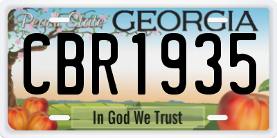 GA license plate CBR1935