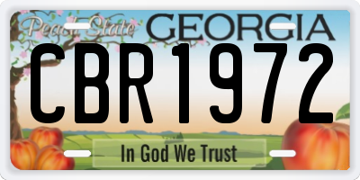 GA license plate CBR1972