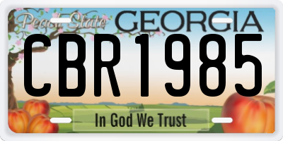 GA license plate CBR1985