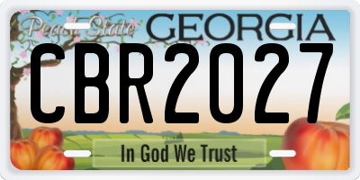 GA license plate CBR2027