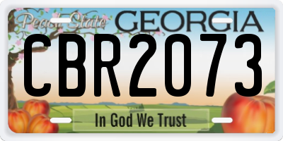 GA license plate CBR2073