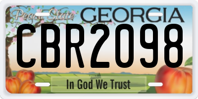 GA license plate CBR2098