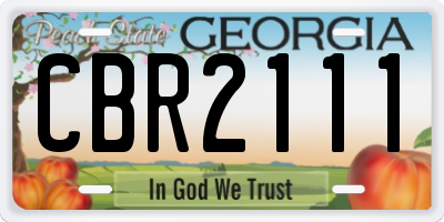 GA license plate CBR2111
