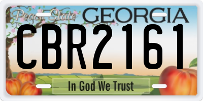GA license plate CBR2161