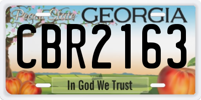 GA license plate CBR2163