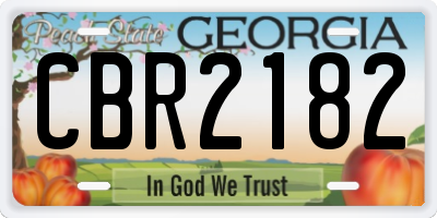 GA license plate CBR2182