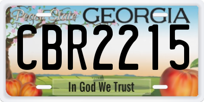GA license plate CBR2215