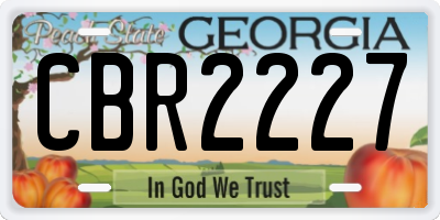 GA license plate CBR2227