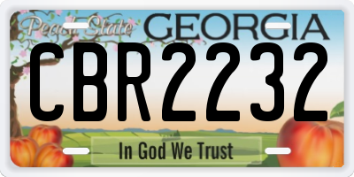 GA license plate CBR2232