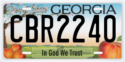 GA license plate CBR2240
