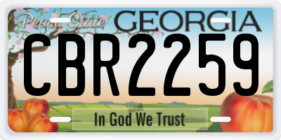 GA license plate CBR2259