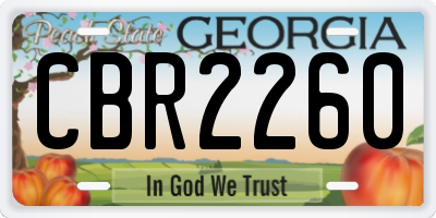 GA license plate CBR2260