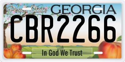 GA license plate CBR2266