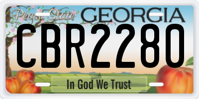 GA license plate CBR2280