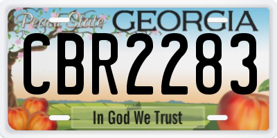 GA license plate CBR2283