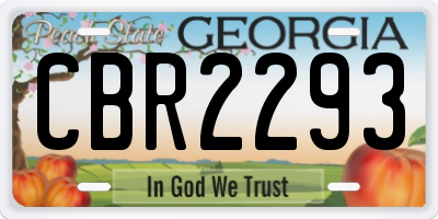 GA license plate CBR2293