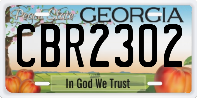 GA license plate CBR2302