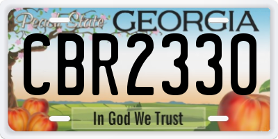 GA license plate CBR2330