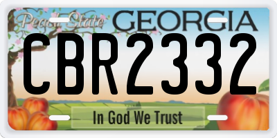 GA license plate CBR2332